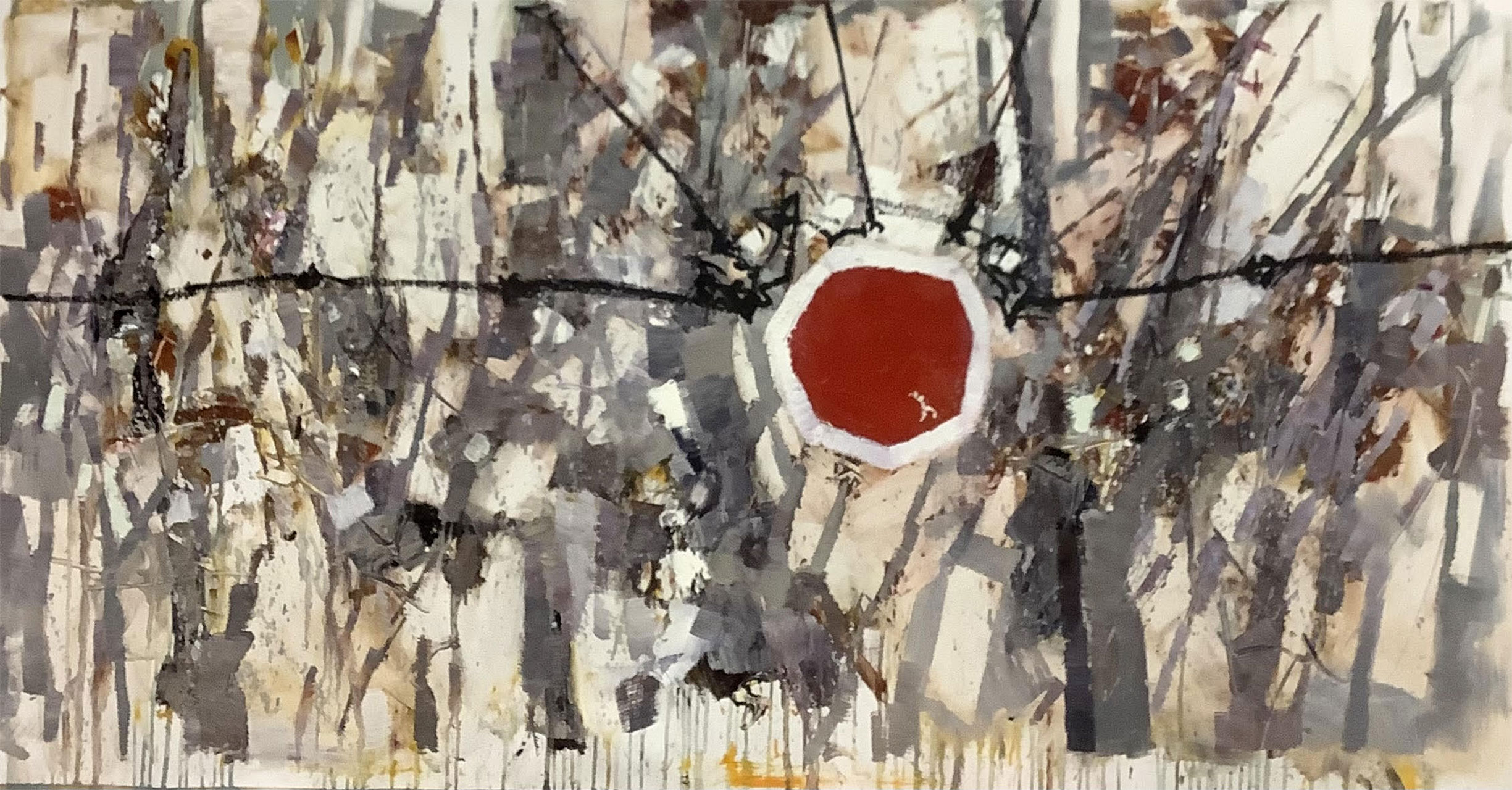 Ancora morti nel silenzio, cm 70x140, olio su tela, 2023