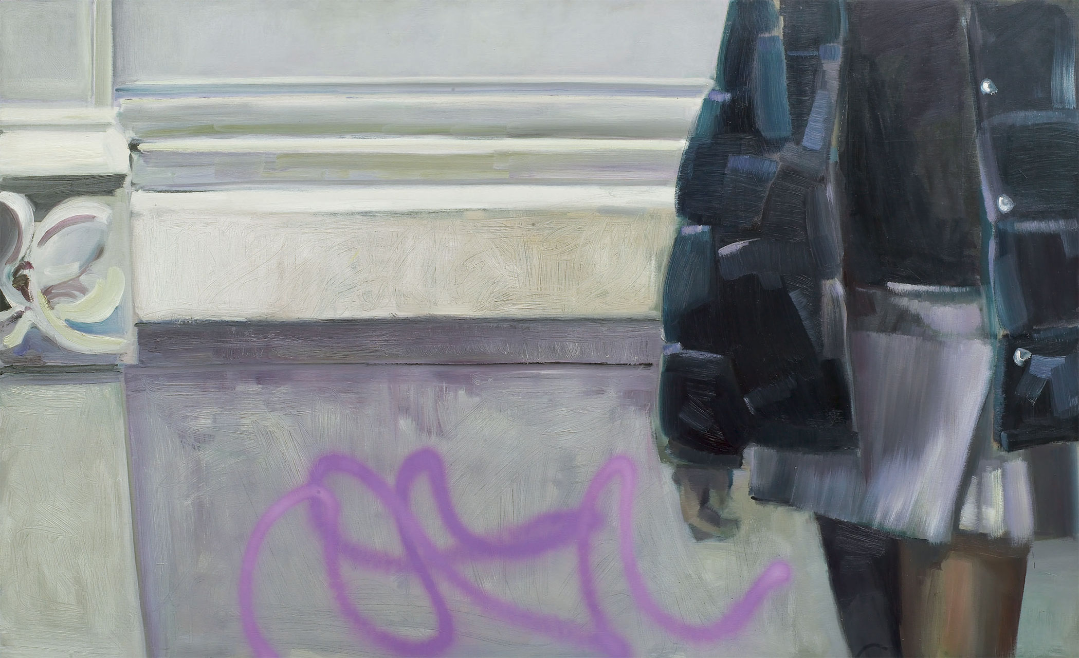 Ore 12.15, cm 90x150, olio su tavola, 2001