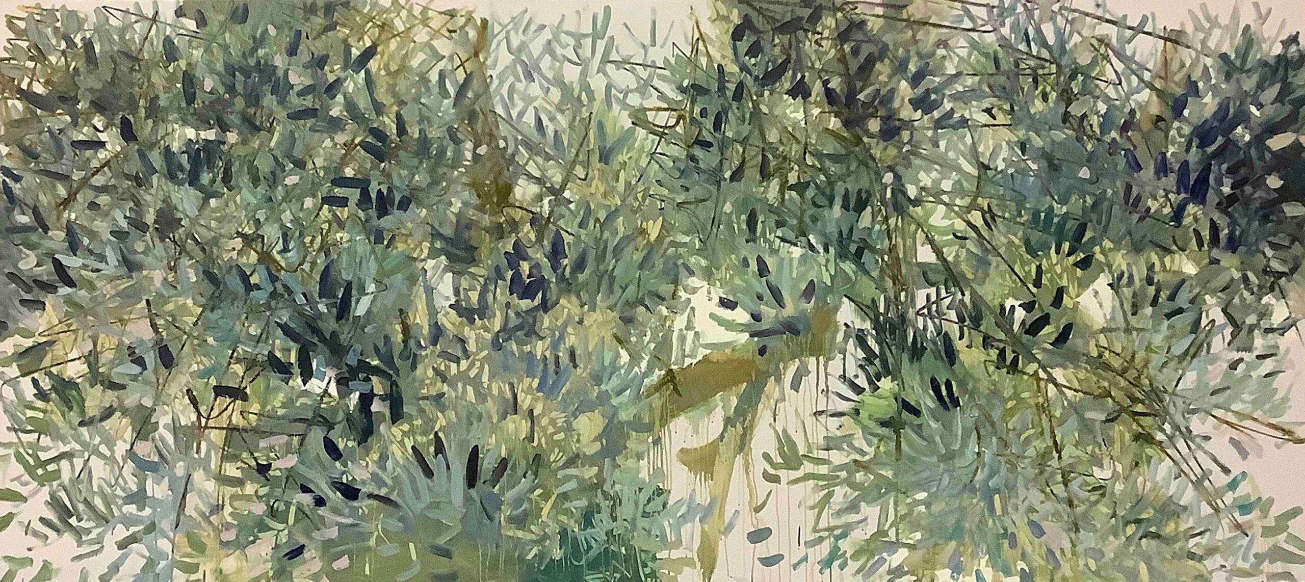 Pianta di ulivo, cm 90x200, olio su forex, 2016