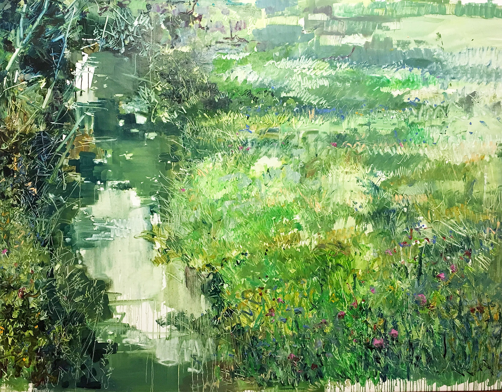 Roggia grande, cm 147x190, olio su tela, 2017