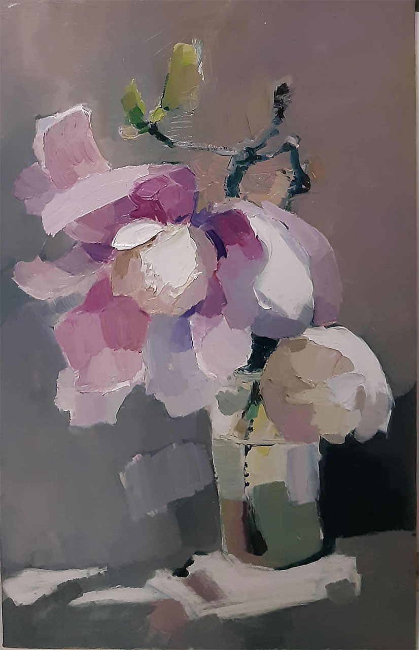 Magnolia, cm 40x25, olio su tela, 2023